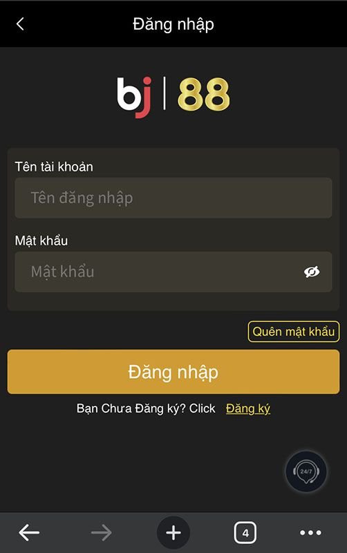 Thông tin đăng nhập của nhà cái BJ88